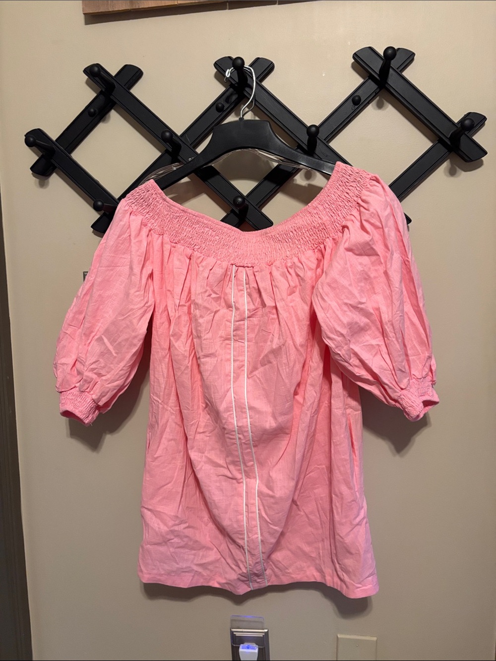 Women's Pink Off-Shoulder Peasant Dress